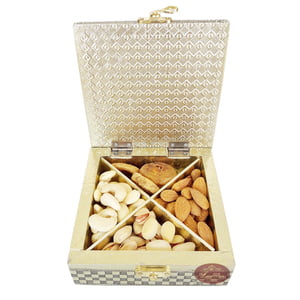 Antique Flower Designed, Slope Shaped, Wooden Handmade Gift Box (5x5x2)